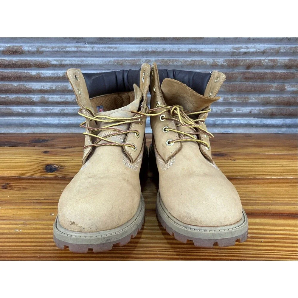 Timberland Premium 6 Inch Waterproof Boots Wheat Nubuck Juniors Kids Size 7M